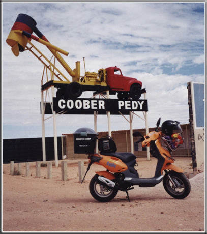 Bolwell scooter at Coober Pedy